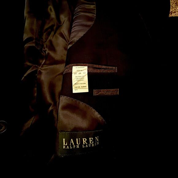 Lauren Ralph Lauren 100% Wool Navy Blue Two Button Blazer Flap Pockets 50R NWOT - Picture 3 of 7